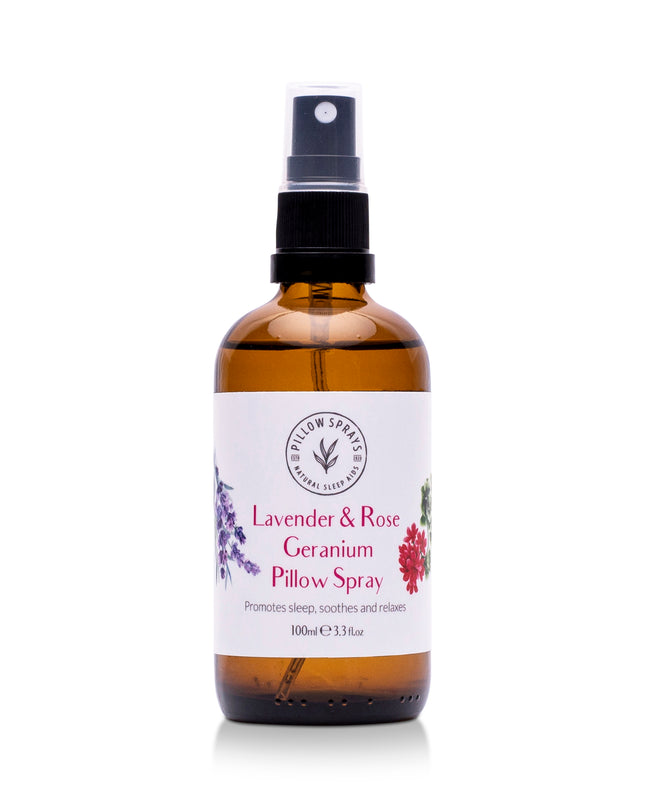Lavender and Rose Geranium Pillow Spray on a white background