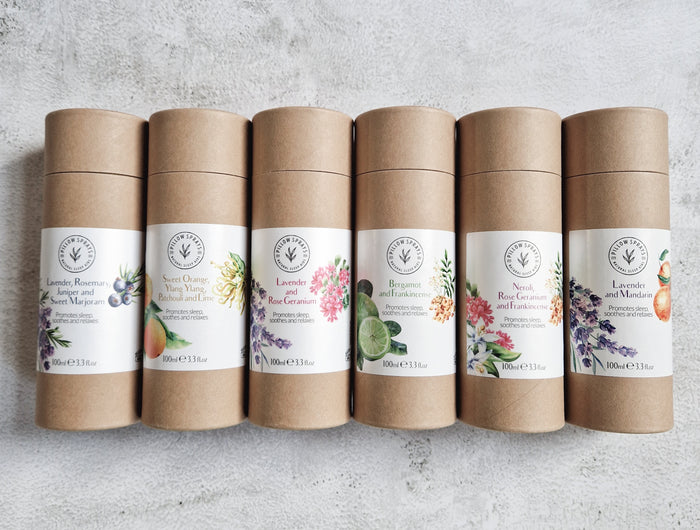 A collection of 6 scented pillow sprays