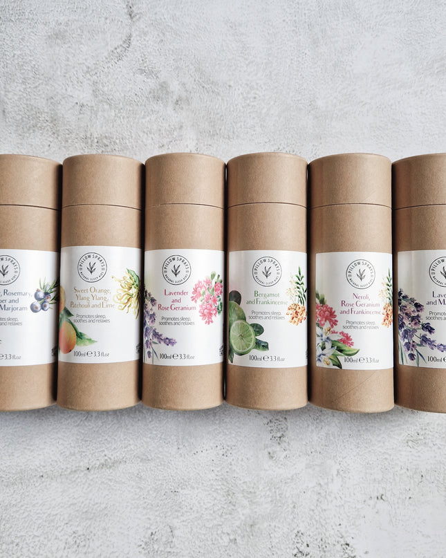 A collection of 6 scented pillow sprays