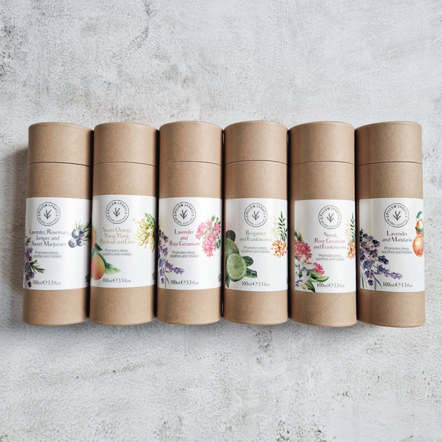 A collection of 6 scented pillow sprays