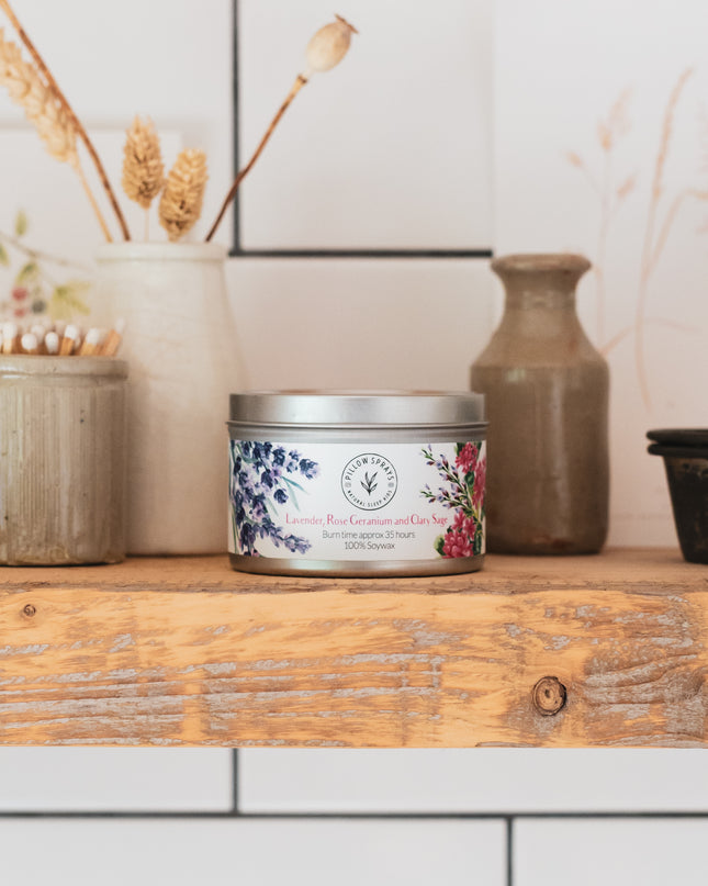Lavender, Rose Geranium and Clary Sage Candle