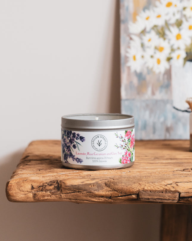 Lavender, Rose Geranium and Clary Sage Candle